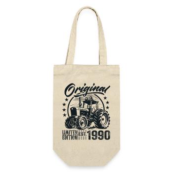 Original 1990 Anniversaire 1990 Fermier Tracteur - Sac à bouteille - nature - Devant