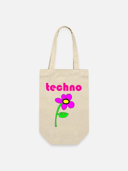techno blume - Geschenkbeutel für Flaschen - Natur