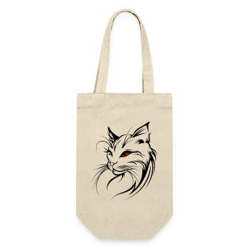 Katze Silhouette Umriss Zeichnung Lineart Kunst - Geschenkbeutel für Flaschen - Natur - Vorne
