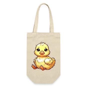 zauberhaftes gelbes Küken-Motiv - Geschenkbeutel für Flaschen - Natur - Vorne
