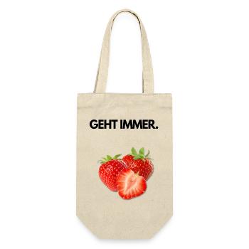 Erdbeeren. Geht immer. - Geschenkbeutel für Flaschen - Natur - Vorne