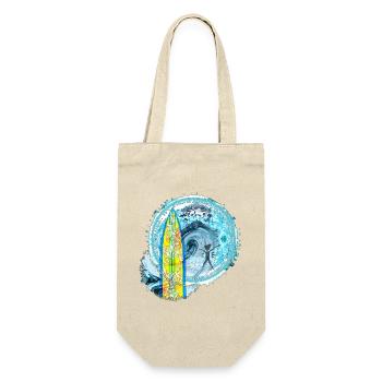 Surf Wellen Abstrakter Kunstdruck - Geschenkbeutel für Flaschen - Natur - Vorne