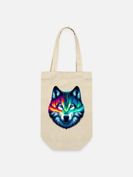Wolf - Geschenkbeutel für Flaschen - Natur