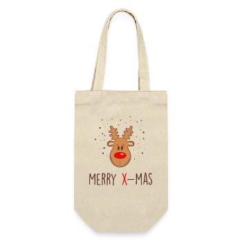 Renne Joyeux Noël - Humour de Noël - Sac à bouteille - nature - Devant