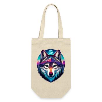 Wolf - Geschenkbeutel für Flaschen - Natur - Vorne