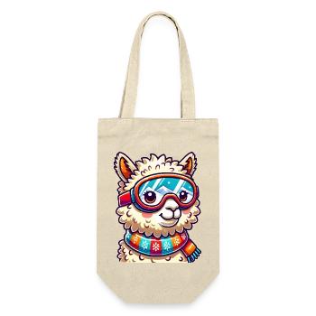 Lama Comic Skibrille - Geschenkbeutel für Flaschen - Natur - Vorne