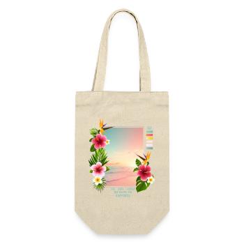 Meer - Sand - Sonnenuntergang - Geschenkbeutel für Flaschen - Natur - Vorne