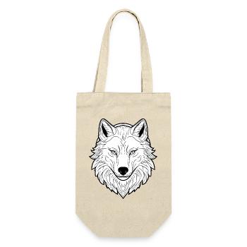 Huge Wolf Head Illustration - Gift Bag for Bottles - nature - Front