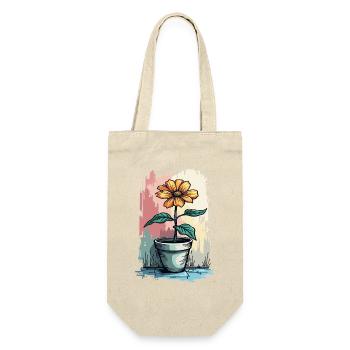 Blooming Beauty – Vintage Floral Motif Floral Top - Gift Bag for Bottles - nature - Front