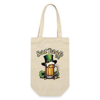 St Patrick`s Day Bier - Geschenkbeutel für Flaschen - Natur - Vorne