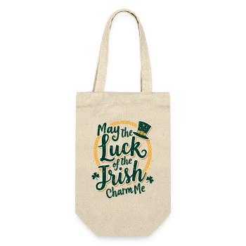 May the Luck of the Irish Charm Me - St Patrick’s - Geschenkbeutel für Flaschen - Natur - Vorne