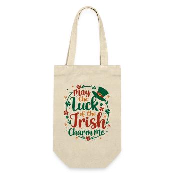 May the Luck of the Irish Charm Me - St Patrick’s - Geschenkbeutel für Flaschen - Natur - Vorne