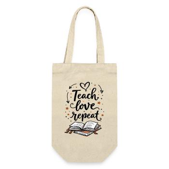 Teach Love Repeat – Teacher Educator Education School - Gift Bag for Bottles - nature - Front