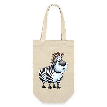 Molliges Zebra - dicke Tiere - Geschenkbeutel für Flaschen - Natur - Vorne