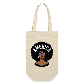 Amerika Afro - Geschenkbeutel für Flaschen - Natur - Vorne