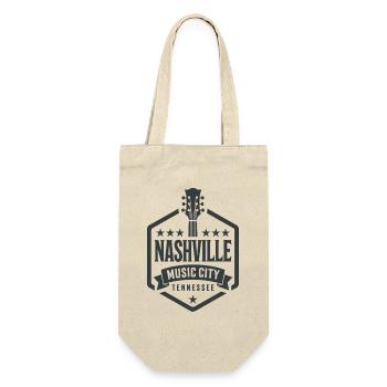 Nashville Music City Gitarre Tennessee - Geschenkbeutel für Flaschen - Natur - Vorne