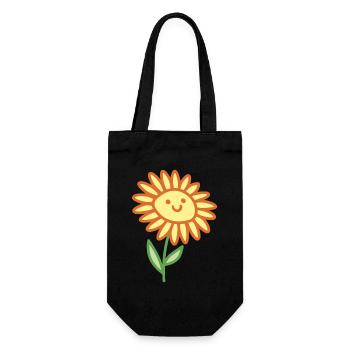 Sonnenblume - Geschenkbeutel für Flaschen - Schwarz - Vorne