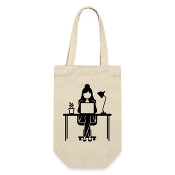 Worker Woman Computer Job - Gift Bag for Bottles - nature - Front