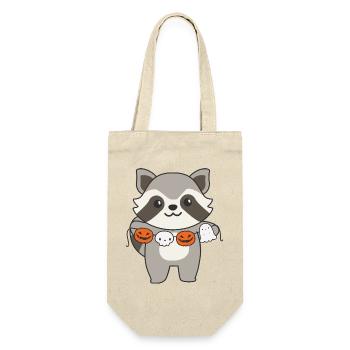Costume de raton laveur joyeux Halloween citrouille fantôme - Sac à bouteille - nature - Devant