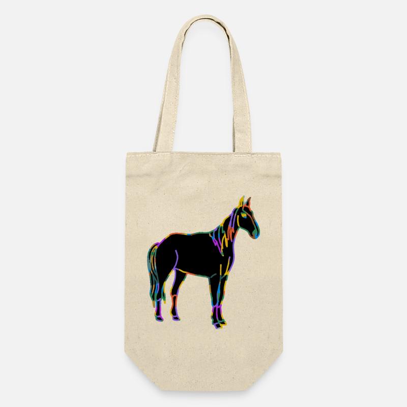 Pferd - Geschenkbeutel für Flaschen - Natur