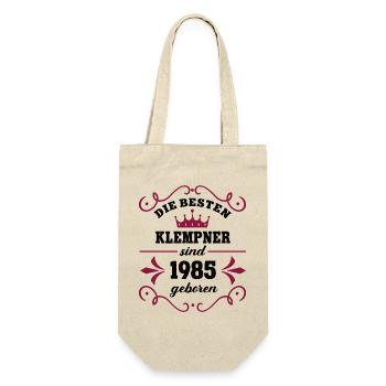 Plumber Birthday Vintage 1985 Colleague - Gift Bag for Bottles - nature - Front