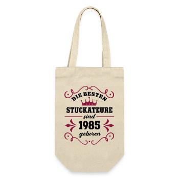 Plasterer born 1985 Vintage 85 Birthday - Gift Bag for Bottles - nature - Front