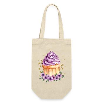 Cupcake - Geschenkbeutel für Flaschen - Natur - Vorne