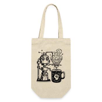 Grind or Die: Robot Chef for Baristas - Gift Bag for Bottles - nature - Front