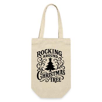 Christmas time Xmas weihnachten rock'n roll Santa  - Geschenkbeutel für Flaschen - Natur - Vorne
