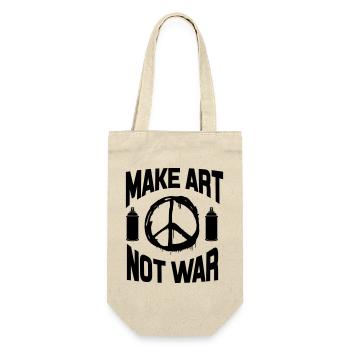 Make Art Not War – Friedens-Graffiti-Spraydose - Geschenkbeutel für Flaschen - Natur - Vorne