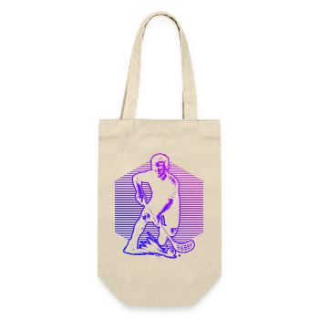 Classic floorball motif - Gift Bag for Bottles - nature - Front