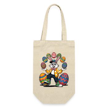 Spectacle de lapins de Pâques avec des œufs colorés - Sac à bouteille - nature - Devant