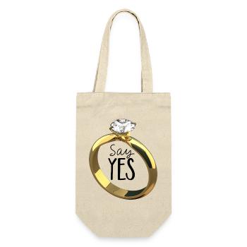 Sag ja! Heiratsantrag - Geschenkbeutel für Flaschen - Natur - Vorne