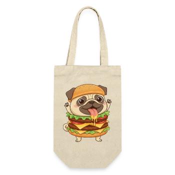 Mignon chien carlin Fast-food Cheeseburger - Sac à bouteille - nature - Devant