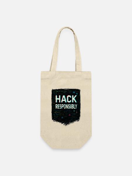 Cybersicherheit: Hack-Verantwortung - Geschenkbeutel für Flaschen - Natur