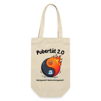 Pubertät 2.0 - Menopause Yin Yang & Gleichgewicht - Geschenkbeutel für Flaschen - Natur - Vorne