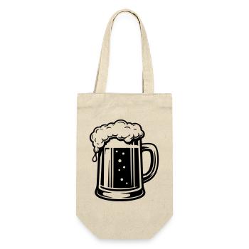 Bierkrug Symbol Bier - Geschenkbeutel für Flaschen - Natur - Vorne