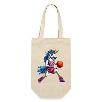 Basketball Einhörner - Geschenkbeutel für Flaschen - Natur - Vorne