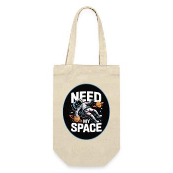 Need My Space: Astronauten-Design - Geschenkbeutel für Flaschen - Natur - Vorne