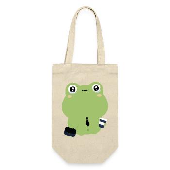 Tired Office Frog in Tie - Gift Bag for Bottles - nature - Front