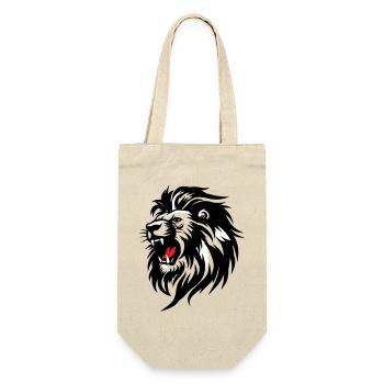 Rowing Lion Silhouette with Red Tongue - Gift Bag for Bottles - nature - Front