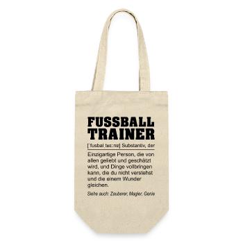 Lustige Definition Fußballtrainer Geschenk - Geschenkbeutel für Flaschen - Natur - Vorne
