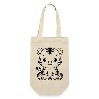 Cute Baby Tiger – Black & White Cub - Gift Bag for Bottles - nature - Front