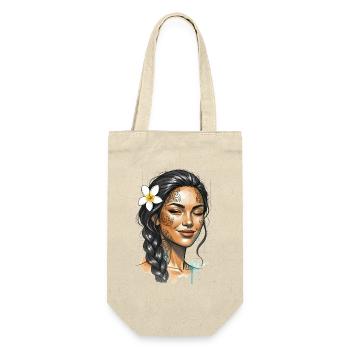 Tattooed Portrait Plumeria - Gift Bag for Bottles - nature - Front