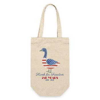 USA 250-jähriges Jubiläum Floral Patriotic - Geschenkbeutel für Flaschen - Natur - Vorne