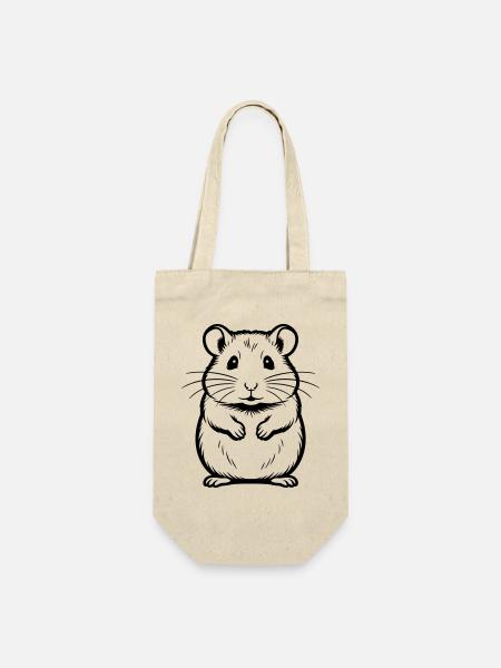 Hamster - Geschenkbeutel für Flaschen - Natur
