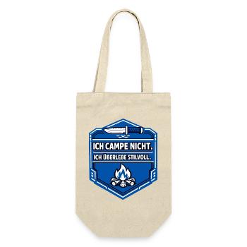 Ich mag halt Camping - Geschenkbeutel für Flaschen - Natur - Vorne