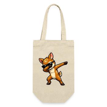 Dabbing Rehkitz - Geschenkbeutel für Flaschen - Natur - Vorne