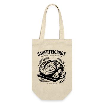 Sauerteigbrot Backen Bäcker Getreide Handgeformt - Geschenkbeutel für Flaschen - Natur - Vorne