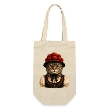 Black Forest Cat with Bollenhut - Gift Bag for Bottles - nature - Front